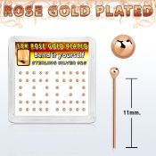 nyxrsb caja display piercing nariz doblar tu mismo plata esterlina 925 0 6mm oro rosa bola 1 5mm distribuidor