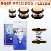 pkmp120 rose gold steel magnetic fake plug w rubber o rings