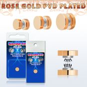 pkmp121 rose gold steel magnetic fake plug no ubber o rings