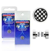 pkmp15 surgical steel magnetic fake plug with checkereds logo