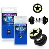 pkmp78 acrylic magnetic fake plug with black star on white logo
