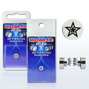 pkmp8 surgical steel magnetic fake plug with star logo