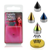 pktg4 4mm magnetic non piercing anodized cone tragus stud