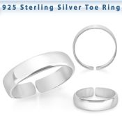 pt527 silver adjustable toe ring plain