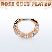 rsepg14 septum click plata 925 oro rosa barra cierre acero 316l 5 zirconia mayorista