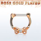 rsepk14 septum click plata 925 oro rosa barra cierre acero 316l arco zirconia centro venta