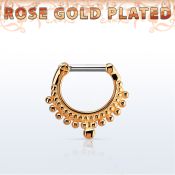 rsepm14 septum clicker plata 925 oro rosa 18 kts barra cierre acero 316l decorado bolas barra 14 516 6mm 8mm distribuidor