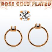 rsnhz25 aro continuo nariz plata 925 oro rosa zirconia 2 5mm al por mayor