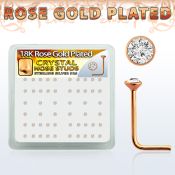 rsnsbxc caja display piercing nariz l plata esterlina 0 6mm oro rosa cristal claro 1 5mm distribuidor