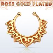 rssepd11 septum click falso plata 925 oro rosa 1mm amplio indio vintage grabado 12mm distribuidor mayorista