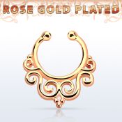 rssepd7 septum click falso plata 925 oro rosa 1mm indio decorado 12mm venta