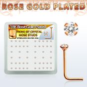 rssp14xc caja display piercing nariz l plata esterlina 0 6mm oro rosa cristal claro redondo 2mm distribuidor mayorista