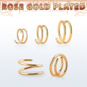 rsspr20 aro nariz espiral plata esterlina chapado oro rosa k