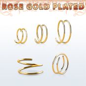 rsspr22 aro nariz espiral plata esterlina chapado oro rosa k