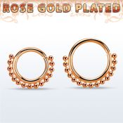 rsspv18 aro continuo piercing septum plata oro rosa con 1mm cuentas inferior mayorista