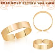 rt510 rose gold plated silver adjustable toe ring smooth