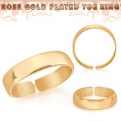 rt527 rose gold plated silver adjustable toe ring plain