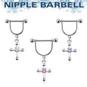 snpoz10 barbell pezon estribo acero quirurgico bola 5mm colgante cruz zirconia redonda central distribuidor mayorista