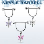 snpoz1 barbell pezon estribo acero quirurgico bolas 5mm libelula alas zirconita pintada mayorista