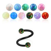spetop3 anodized 316l steel spiral w 3mm synthetic opal balls