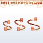spettdi rose gold steel eyebrow spiral w 2 3mm dices