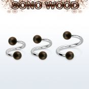 spsn5 organic spiral w 316l steel post w 2 5mm sono wood balls