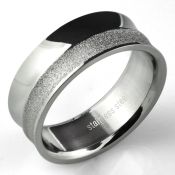 sr300 anillo acero inoxidable banda brillo espejo pulido arena anchura mujer 6mm anchura hombre 8mm distribuidor mayorista