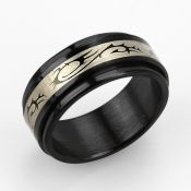 srb30 anillo giratorio acero inoxidable negro tribal estilo dragon distribuidor