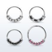 steel seamless ring, 20g w 6 1.5mm czs on the lower part