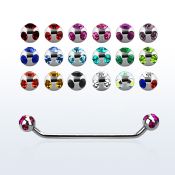 subca barbell superficial industrial acero quirurgico 45 grados bolas multi cristal 5mm venta