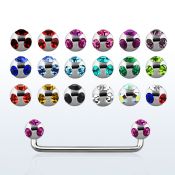 sudca barbell superficial industrial acero 316l 90 grados bolas multi cristal 5mm venta