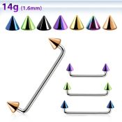 sudcnt4 barbell superficial industrial acero 316l brillo espejo 90 grados conos acero anodizado negro 4mm distribuidor mayorista