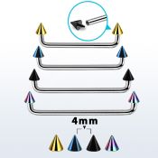 suditcn4 barbell superficial industrial acero quirurgico rosca interna 90 grados conos pvd 4mm distribuidor