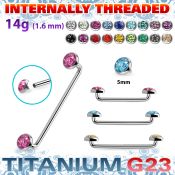 sudtaf5c internal steel surface barbell w 2 multi crystals tops