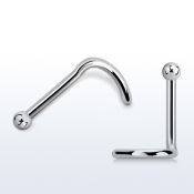 surgical steel nose screw, 20g w 2mm ball shaped top