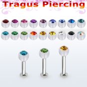 tlbajb4s labret tragus acero 316l base redonda 2 5mm tragus piercing bola 4mm bio flexible cristal bisel mayorista
