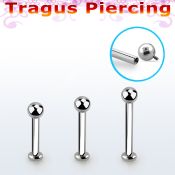 tlbbin3 316l steel internally threaded tragus labret 3mm ball