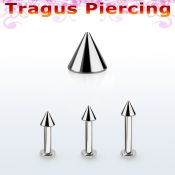 tlbcn3 labret tragus acero 316l base redonda 2 5mm tragus piercing cono 3mm distribuidor mayorista