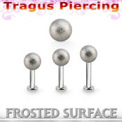 tlbfo5s 316l steel tragus labret 16g w a 5mm frosted steel ball 