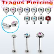 tlbifrb piercing labret tragus acero 316l rosca interna base redonda 2 5mm 3 5mm multi cristal ferido mayorista
