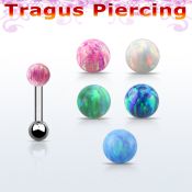 trg33 barbell tragus acero quirurgico bola opalo 4mm bola acero liso 3mm venta