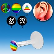 trgl2 piercing tragus bio flexible plata esterlina presion 3mm logos orgullo gay venta
