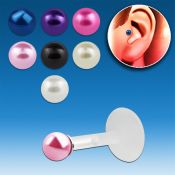 trgs13 piercing tragus bio flex plata esterlina 3mm bola perla falsa mayorista