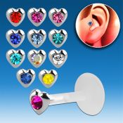 trgs6 piercing tragus bio flex corazon plata esterlina cristal centro venta
