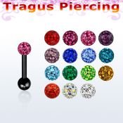trgt7 piercing tragus acero quirurgico anodizado bola multi cristal 3mm bola acero liso 3mm 6mm distribuidor mayorista