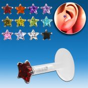 trgz7 piercing tragus bio flex zirconita estrella 3mm parte plata esterlina distribuidor mayorista