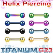 ubbert31 barbell helix titanio anodizado dos bolas