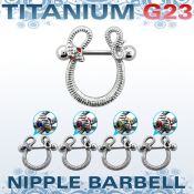 ubbnpd8 barbell pezon titanio g23 bolas 5mm serpiente ojos cristal 16mm al por mayor