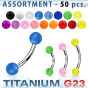 ublk139 bulk of titanium g23 banana with 3mm uv acrylic ball