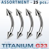 ublk19 bulk body of titanium g23 eyebrow banana with 3mm cones